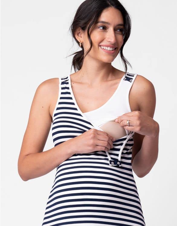 Повседневное платье из джерси для беременных, комплект из черного полосатого платья [Seraphin] для женщин и S(UK8)