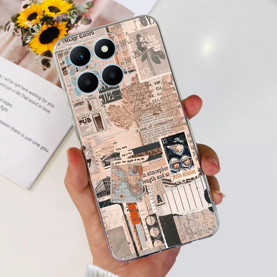 For Honor X6a Phone Case HonorX6a X 6A 4G WDY-LX1 Cute Butterfly Flower Painted Soft Silicone TPU Back Cover Bumper