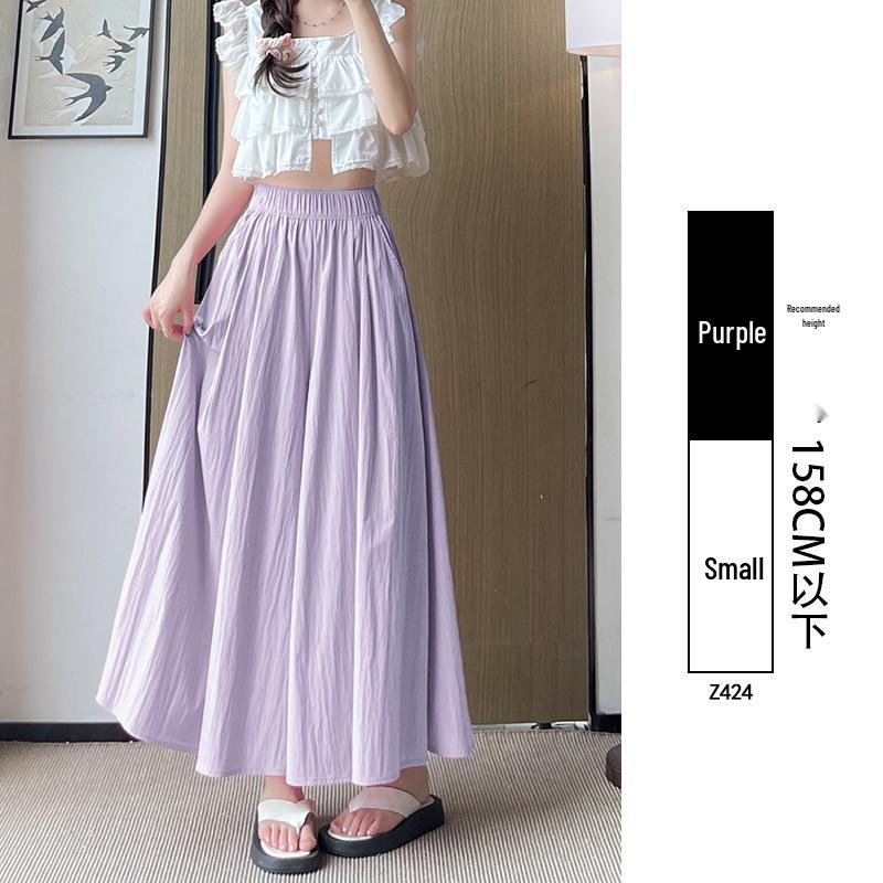 Женские кюлоты миди А-силуэта с высокой талией Yamamoto - Летние 2025 Повседневные брюки с широкими штанинами из ледяного шелка