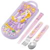 Children's Lunch Box Trio Set Chopsticks Spoon Fork Kids Cutlery Antibacterial Treatment Easy To Open Sliding Type Made In Japan Disney Rapunze