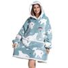 Wearable Blanket Hoodie, Oversized Sherpa Blanket Sweatshirt for Women with Hood Pocket and Sleeves, Super Soft Warm Plush Hooded Blanket for Adult