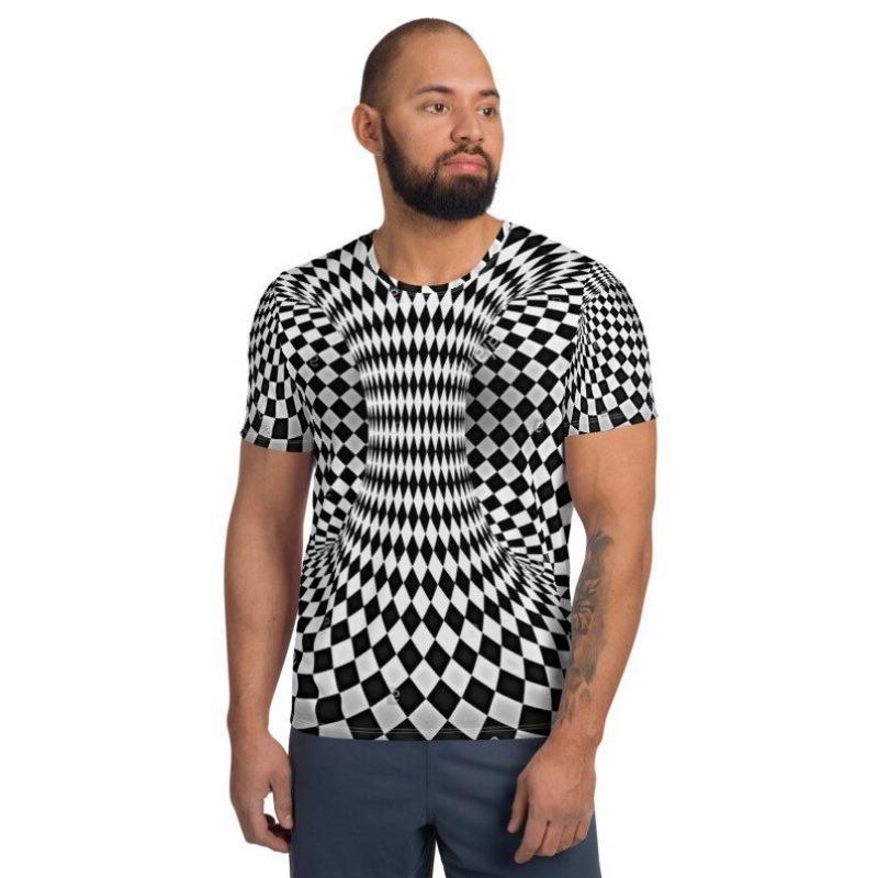 Летняя мужская футболка с круглым вырезом и короткими рукавами с 3D-цифровой печатью, большие размеры, мужские спортивные футболки для мужчин