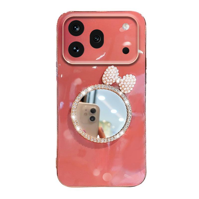 For Honor 600 Pro Case Soft Plating brick inlaid pearl butterfly makeup mirror Smooth Electroplated For Honor 600 Pro Back Cover