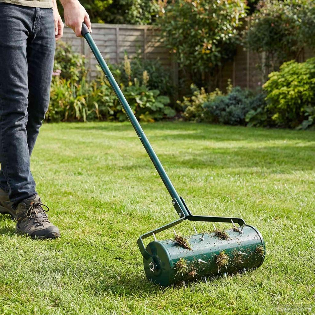 Lawn Aerator Roller with Aeration Tines for Lawn Care