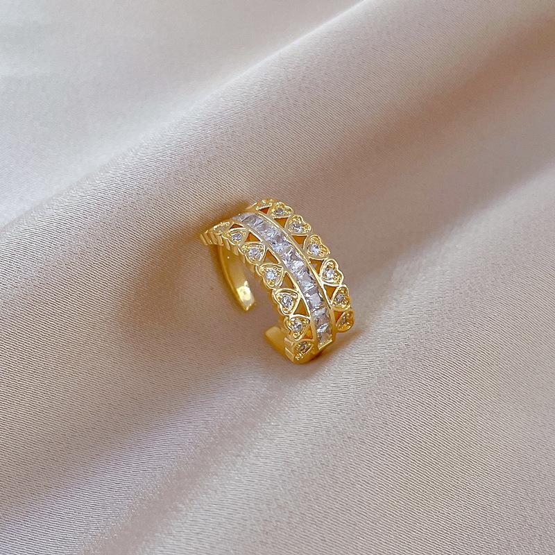 Стильные праздничные кольца золотого цвета для женщин, новинка 2023 года, регулируемое кольцо, ювелирные аксессуары для свадебной вечеринки