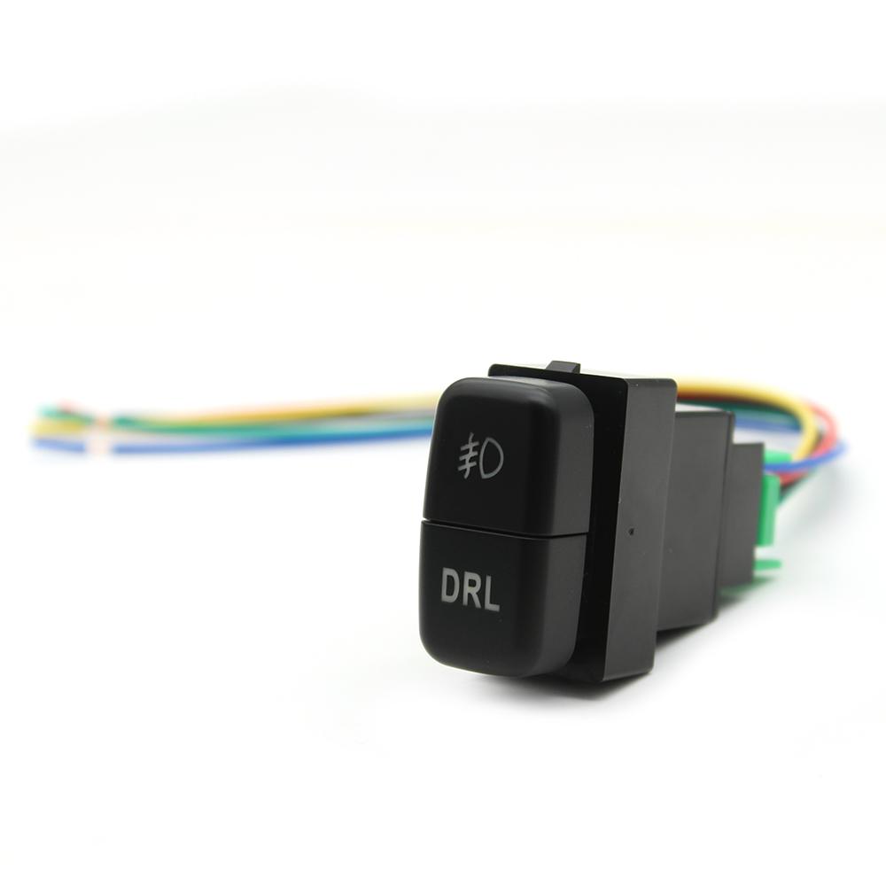 1Pc RED LED Dual Key Switch Fog Light Daytime Running DRL Button For Mitsubishi Pajero V73 V93 Lancer Outlander ASX L200