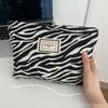 Zebra-Print Makeup Bag Toiletry Bag Women'S Handbag Clutch Bag Convenient Large Capacity Storage Bag