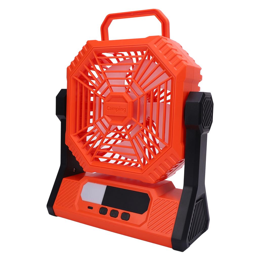 Portable Camping Fan 10000mAh Rechargeable Battery Powered Fan with Light for Picnic Barbecue