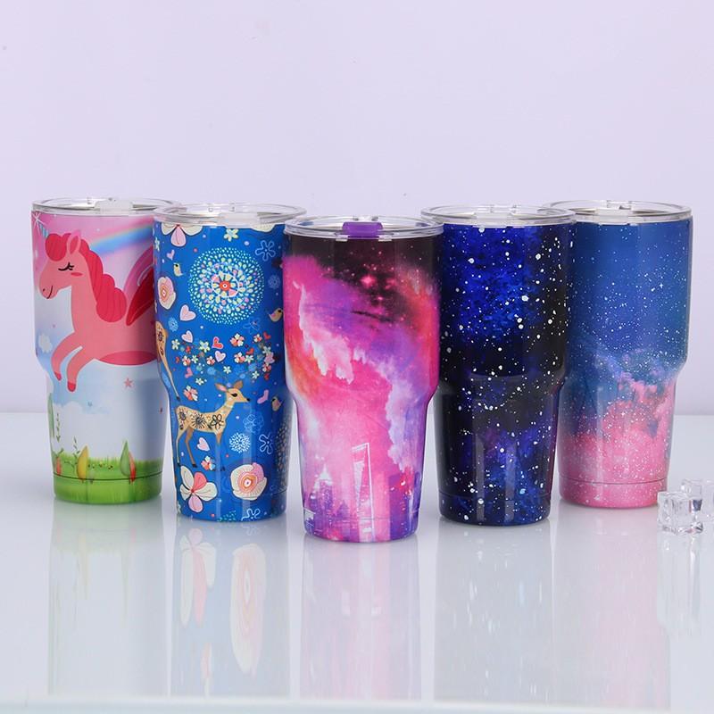 30oz Vacuum Insulated Stainless Steel Travel Mug Car Use Double Wall Cup With Straw Lid Portable Cold Retention Drinkware