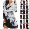 Womens Bandeau Sexy Loose Waist Casual Print V-Neck Dress Summer Dress
