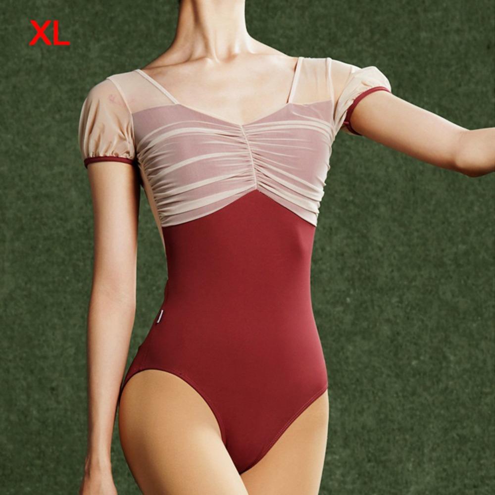 Mesh Dance Costume Short Sleeve Gymnastic Clothes Girls Ballet Dress Ballet Practice