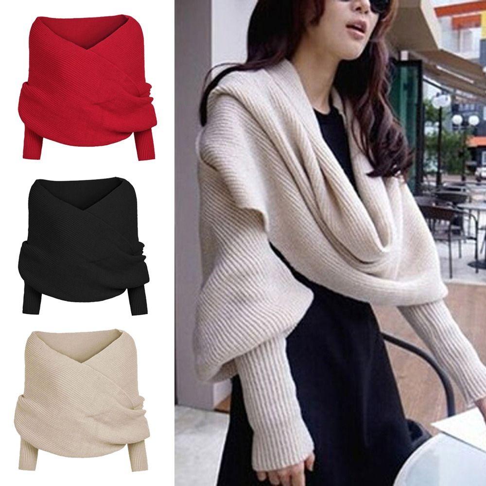 Autumn Winter Knitted Wrap Shawl Trendy Knitting Scarf Fashion Long Neck Scarves
