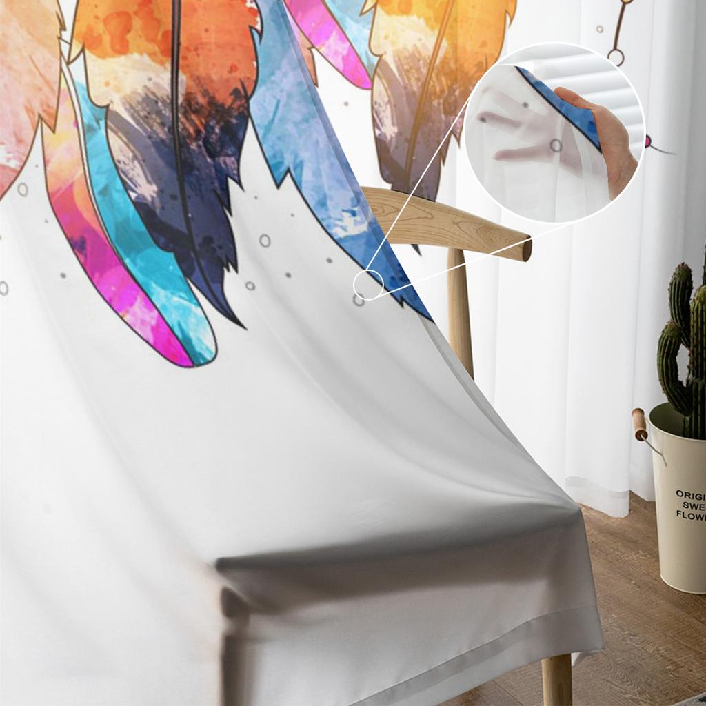 Индийские перья, тюль Bohemia, шторы для гостиной, домашний декор, занавеска для окна, кухонная прозрачная вуаль, занавеска