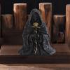Gothic Black Robe Hooded Figure Resin Sculpture Mystical Wizard Statue Halloween Ornament Desk Decor For Home Or Office