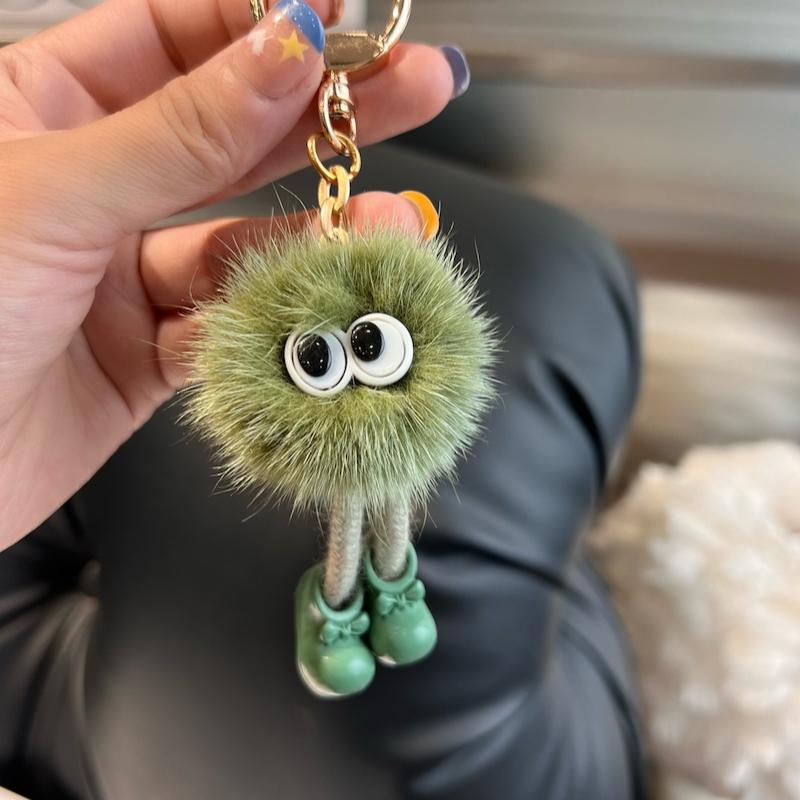 [Милые длинные ножки] Брелок-подвеска для машины из норки, подвеска для сумки-книги с помпоном из меха, популярная в интернете