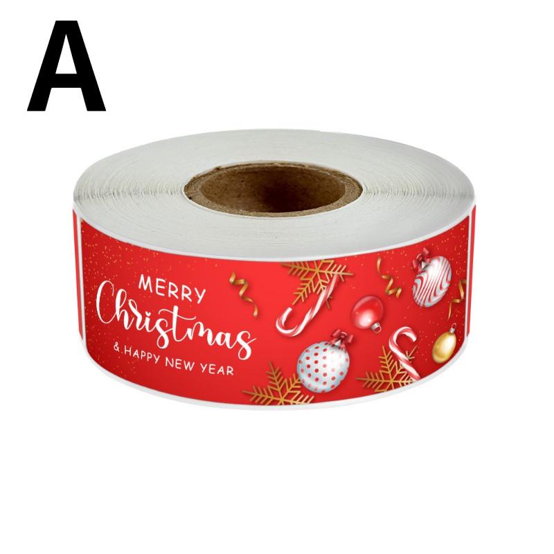 120 шт./рулон Рождественская полоска-наклейка Упаковочная наклейка для запечатывания подарочной коробки Самоклеящаяся этикетка Упаковочная наклейка в рулоне С Рождеством