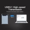 2.5 Inch HDD Case SATA To USB3.1 8TB External Hard Drive Case 10 Gbps 8TB SSD Box USB3.0 To Type-C Transparent Hard Disk Box