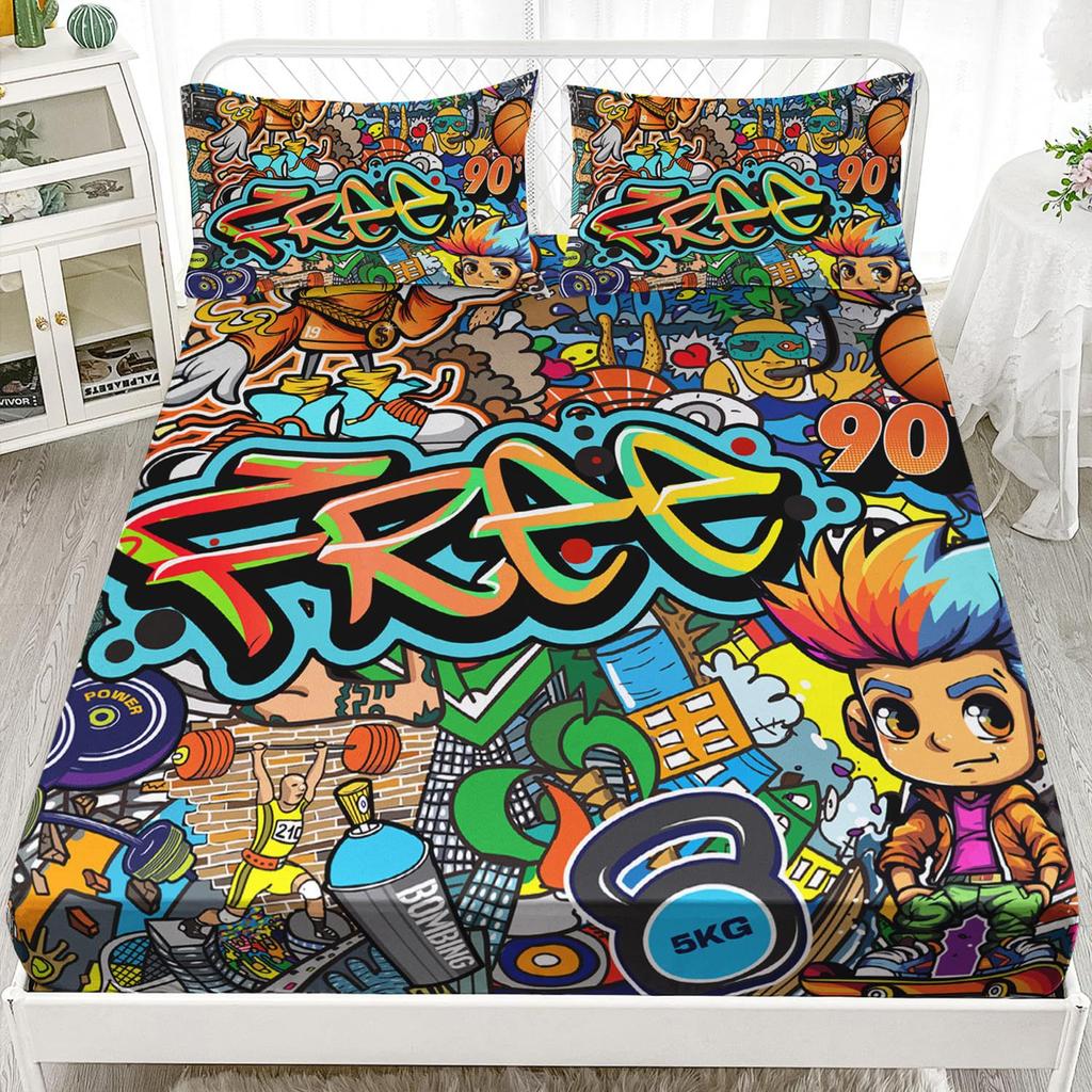 Простыня с рисунком личности для геймпада, трехкомпонентная, с цифровой печатью, трехкомпонентная простыня, детская, взрослая