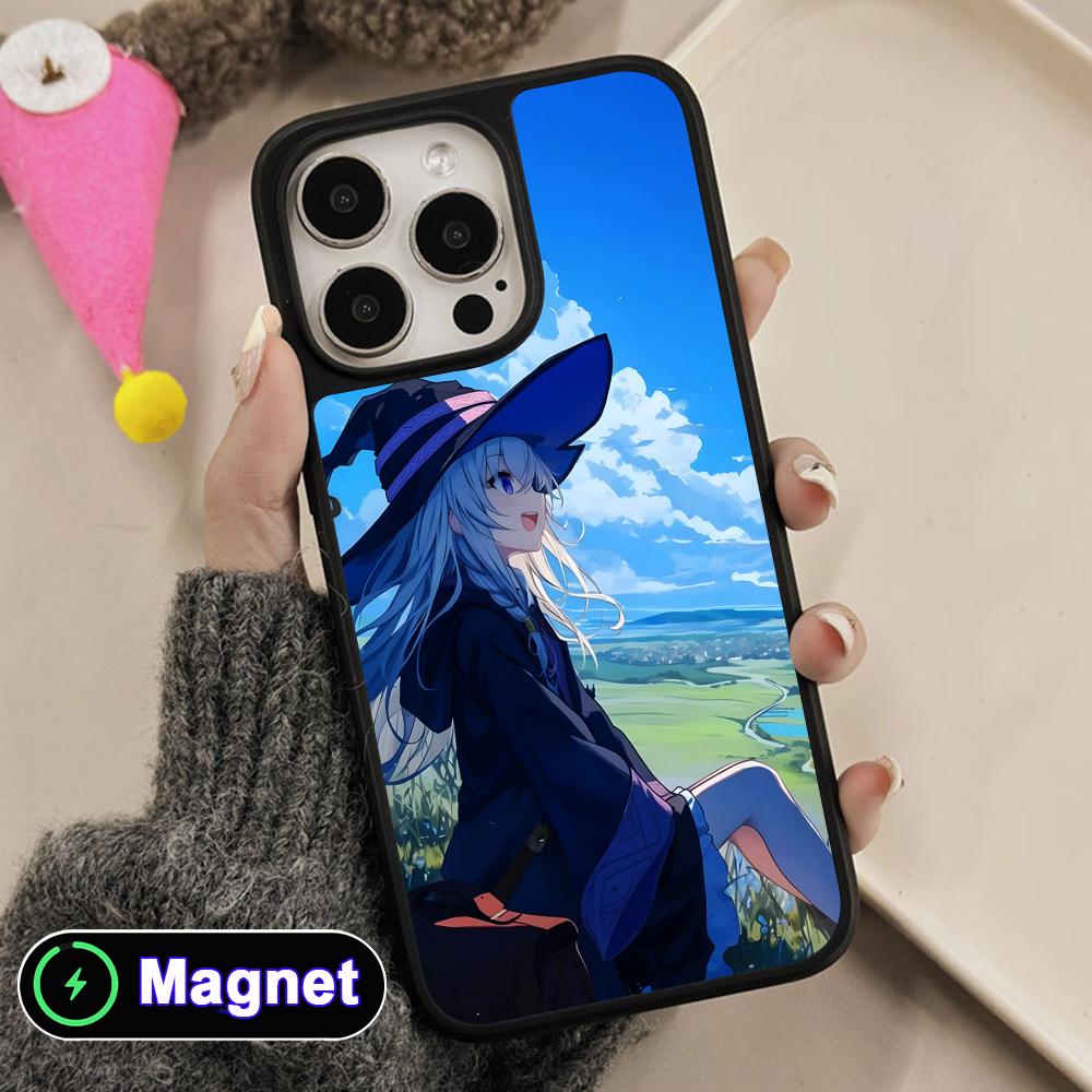 Чехол для мобильного телефона Magsafe Wandering Witch Elaina с матовой поверхностью для iPhone 17 16 15 14 13 12 11 Air Pro Max Plus Цветная крышка