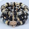 Bohemian Ethnic Multi-Layer Heart Pendant Bead Bracelet