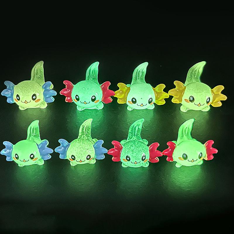 Luminous Hexagonal Dragon Ornament Mini Color Cartoon Doll Micro Landscape Decoration Miniature Toy Decorative Figurines