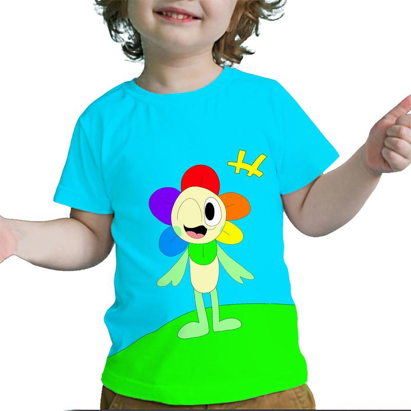 Футболка Dandy's World Детская одежда для девочек Kawaii Футболки для малышей Детская одежда Летние футболки с коротким рукавом для мальчиков с мультяшным принтом