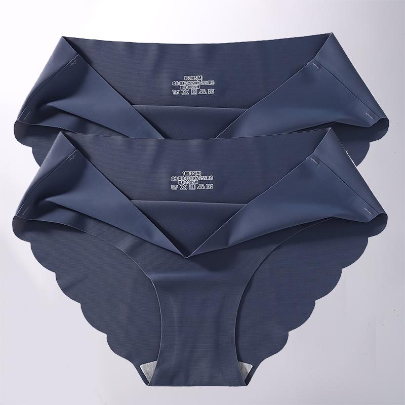 2PCS/Set M-XL Seamless Ice Silk Sexy Women Panties Pantys 7 Solid Colors Breathable Pantys Underwear For Girls Lingerie