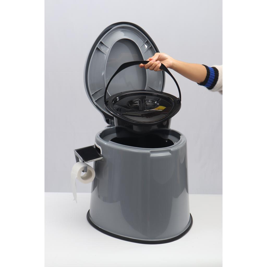 Portable Camping Toilet Composting Potty Lugable Loo For Kids Adults Bucket Seat With Removable Paper Holder