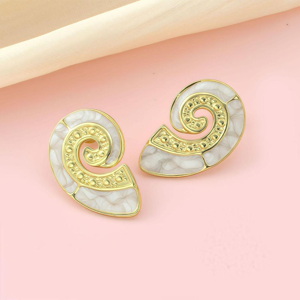 European and American Style Titanium Steel Seashell Earrings for Women - Cute & Playful Stainless Steel Jewelry.
