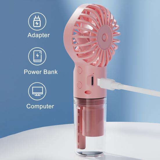 Mini Fan Nano High-Speed 4-Gear Adjustable Water Sprayer 7-Blade Portable Handheld Fan Home