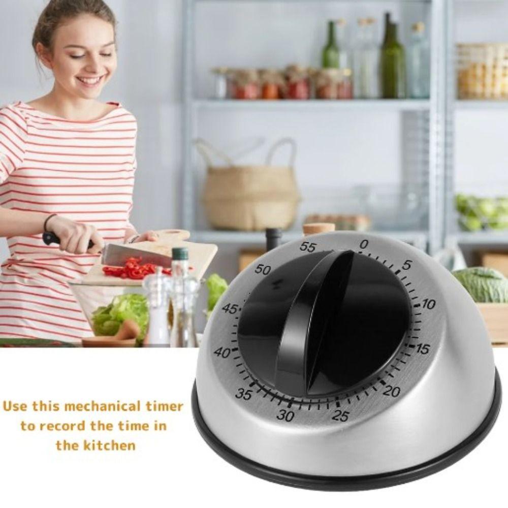 Mechanical Wind Up Cooking Baking Timer Stainless Steel Time Reminder Countdown Timer Classroom