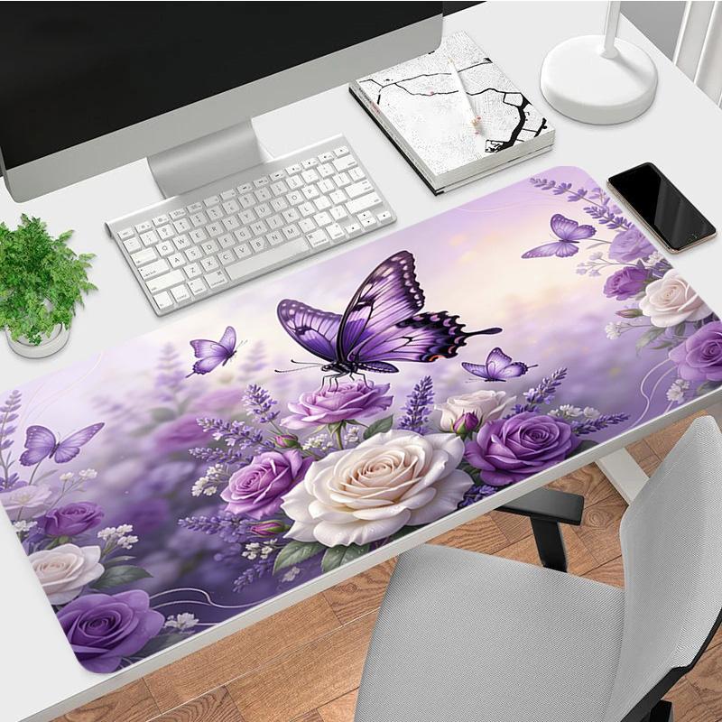 Butterfly Garden Xl Gaming Mouse Pad Nonslip Rubber Base Stitched Edge Waterproof Desk Mat For Pc Laptop Gamer Office Computer Accessories C927141