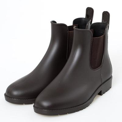 Матовые кофейные низкие модные дождевые ботинки Chelsea - Нескользящие, износостойкие, эластичные, однотонные.