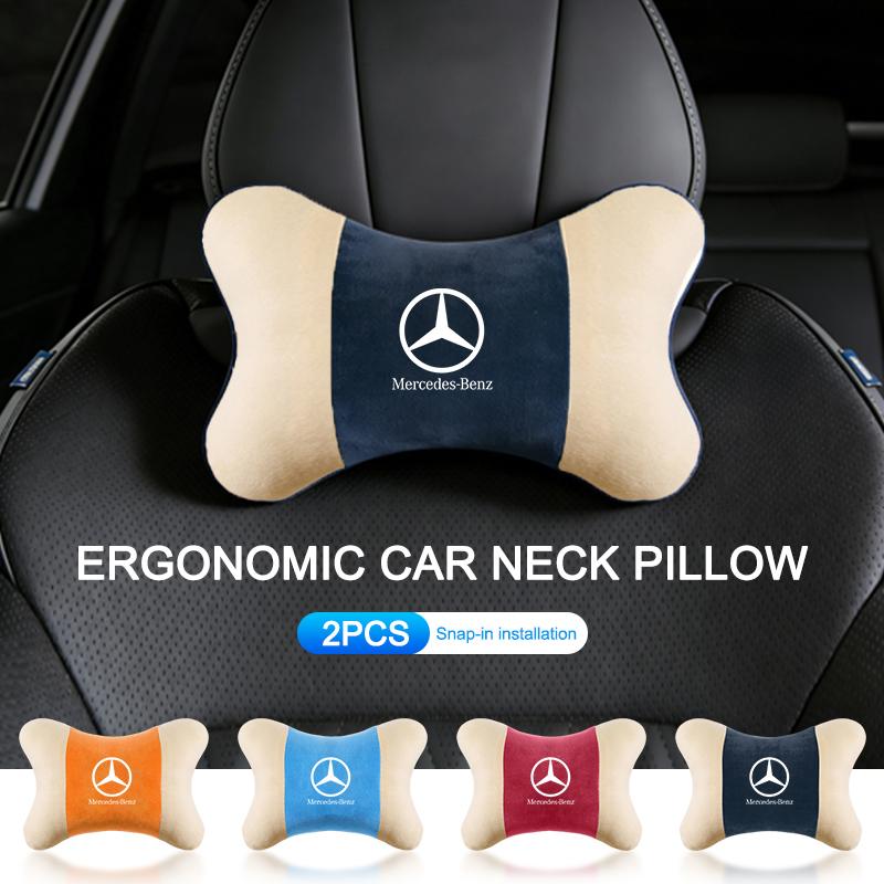 SFX1 Car Neck Pillow Snap-in Installation Headrest Comfortable Head Cushion For Mercedes Benz A C E S Class CLA GLC GLB GLE GLS W213
