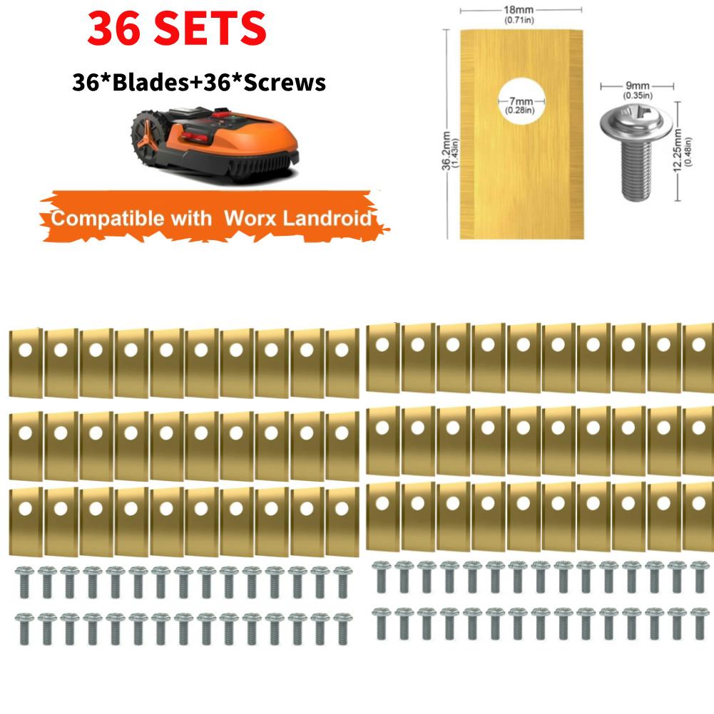 90-18x Набор режущих лезвий для газонокосилки Нержавеющая сталь Одно отверстие Лезвие газонокосилки Комплект винтов для Worx Landroid Газонокосилки