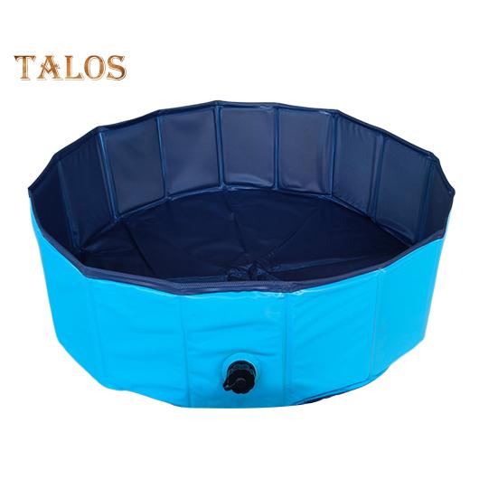 Складной бассейн для домашних животных, большая ванна для собак из ПВХ со сливным клапаном, нескользящее основание, детский бассейн-песочница для использования на открытом воздухе на пляже