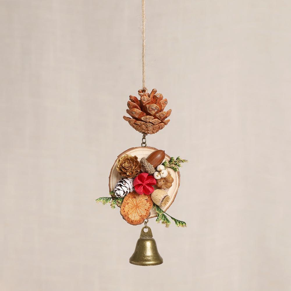 Natural pinecone wind chime pendant, handmade, retro and artistic wall decoration accessory