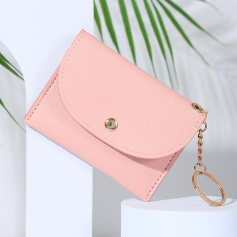 Новые короткие кошельки из ПУ кожи, милый кошелек-клатч с застежкой, кошелек для карт и денег, студенческий кошелек на молнии для мелочи, простой модный женский кошелек KTY
