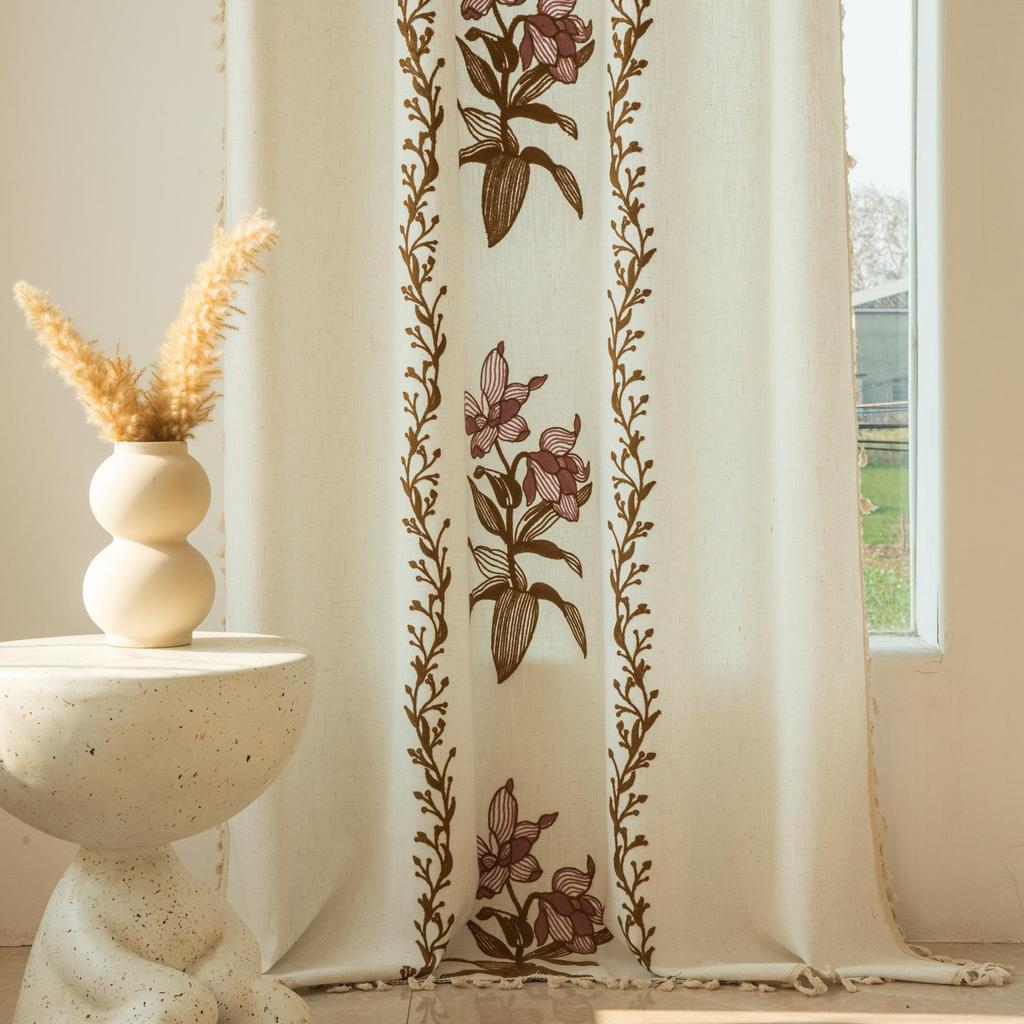 European Classical Floral Blackout Sheer Curtains for Balcony, Living Room, Bedroom, Bay Window