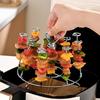 Stainless Steel Fryer Skewer Stand with Polished Edges Rustproof Dishwasher Safe Vertical Skewer Air Fryer Accessories