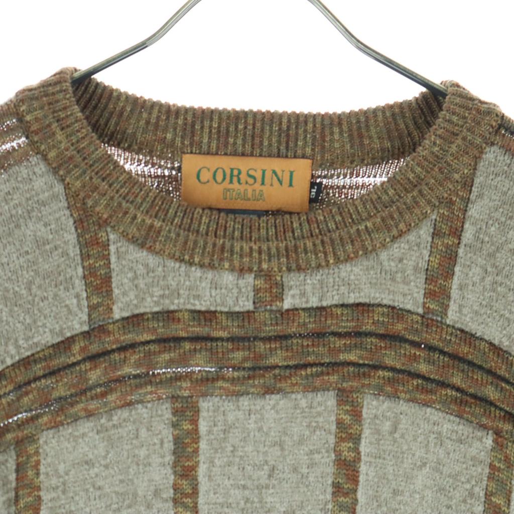 Beauty products CORSINI made in Japan Check Pattern Long sleeve wool sweater Men's Used