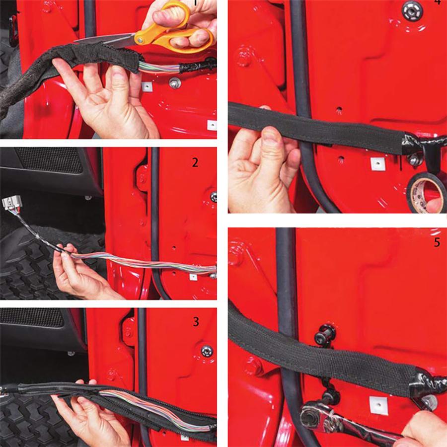 For Wrangler JK 07-17 2PC Door Limiting Check Strap Wire Protection Harness