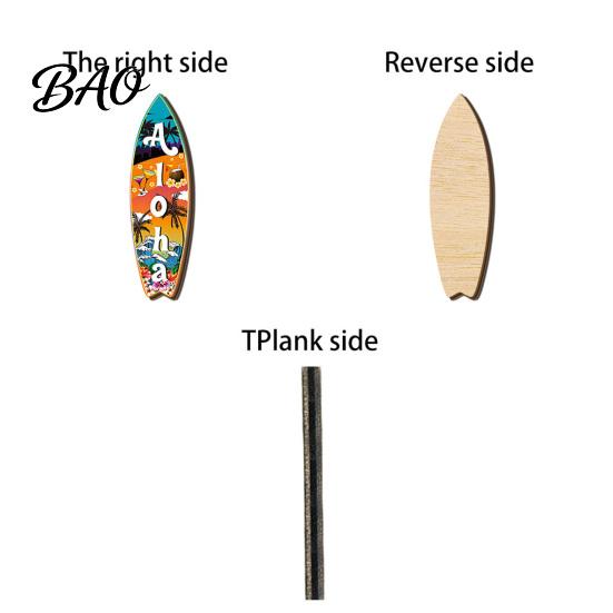 Outdoor Waterproof Sign Hawaiian Surfboard Wall Art, Wooden Tropical Beach Decor Sign, Summer Aloha Theme Hanging Plaque High-density Wood Board