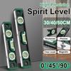 High Precision Spirit Level Aluminum Alloy Strong Magnetic Level Ruler Portable Measuring Leveler Tool 0°/45°/90° Level Gauge