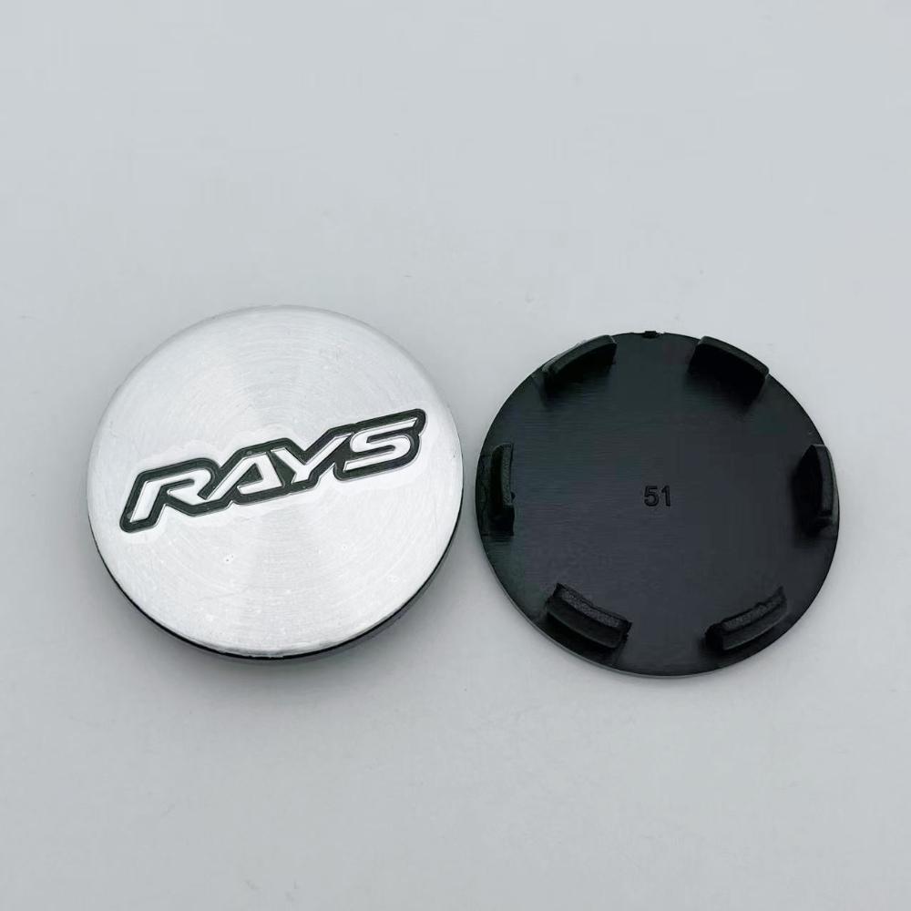 4pcs 51mm 46mm Rays Logo Emblem Car Wheel Center Caps Wheel Hub Centre Dust Cover Rim Hubcap Replace Car Styling Accessories