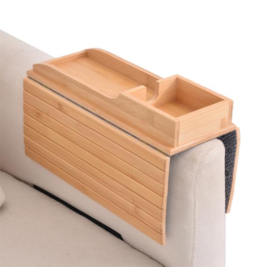 Подставка для подлокотника дивана Yousheng Bamboo с подстаканником, противоскользящий поднос для дивана, складной столик для дивана, телефон, пульт дистанционного управления