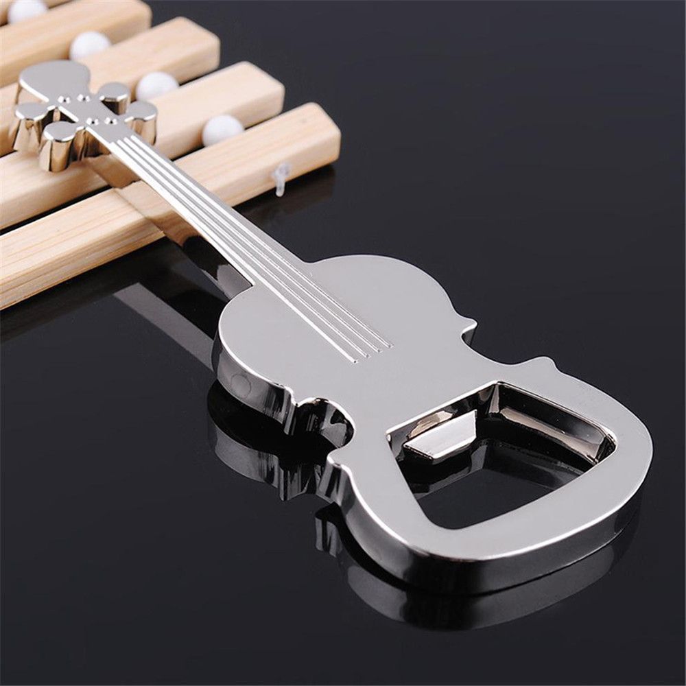 New Guitar Design Silver Color Beer Opener Unique Gift Guitar Shaped Bottle Opener Zinc Zinc Zinc Alloy