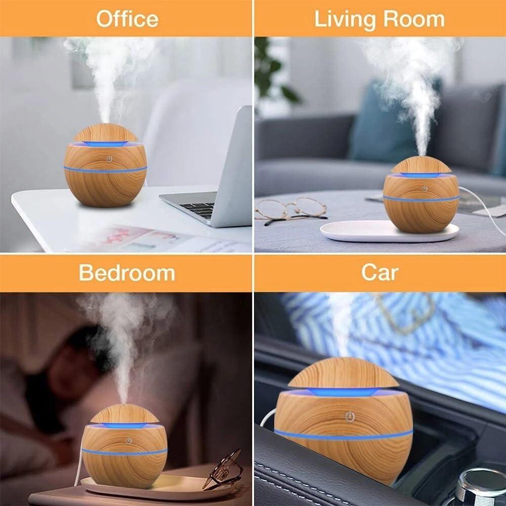 1PC Humidifier Electric Air Aroma Diffuser Wood Ultrasonic Air Humidifier Essential Oil Aromatherapy Cool Mist Maker for Bedroom
