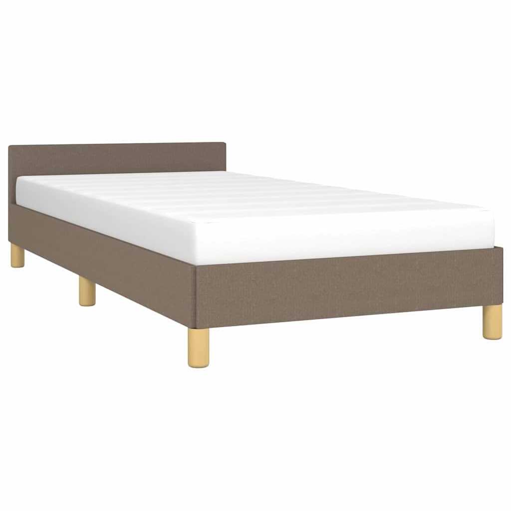 Vidaxl Rama Łóżka Z Zagłówkiem Bez Materaca, Taupe, 90X190 Cm, Tkaniną
