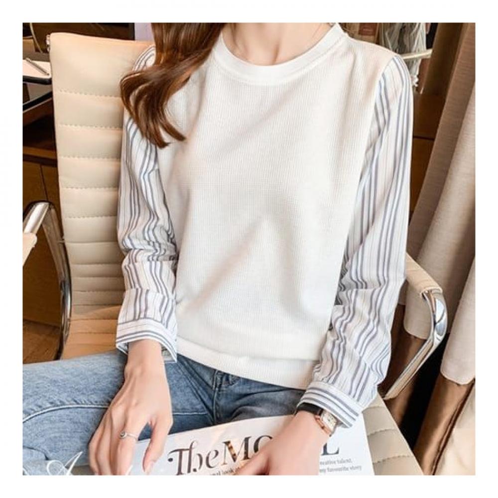 Navava NT570 2 In 1 STriped Round Neck Casual T shirT